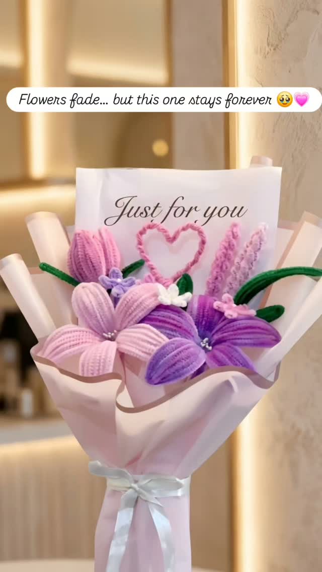 Custom Chenille Forever Flower Bouquet